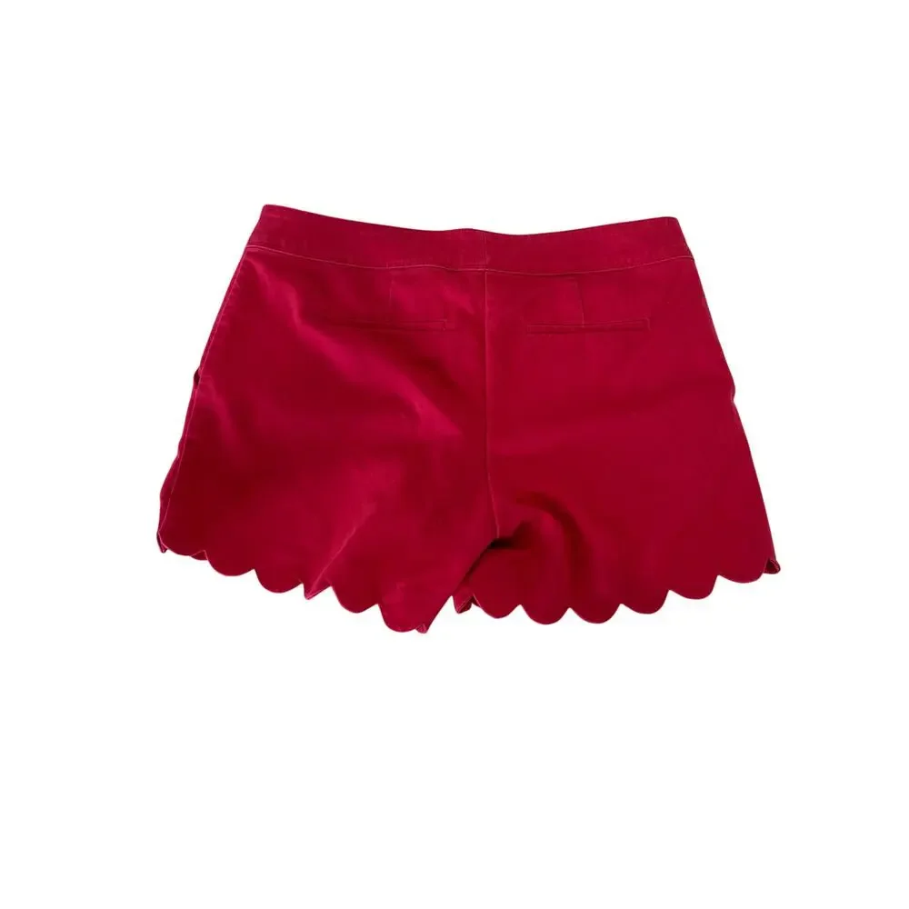 The Limited Red Scalloped Hem Shorts Size Medium / 10 | Cotton Blend Women’s - Picture 2 of 11